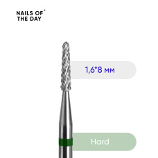 NAILSOFTHEDAY Karbidová fréza jehla 1,6×8 mm, zelená