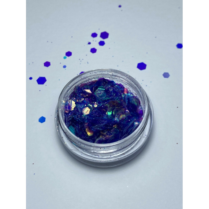 Šestihranky S Třpytky, Modré